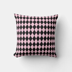 Harlequin Pink and Black Cushion