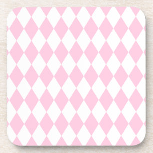 Harlequin Pink and White Coaster