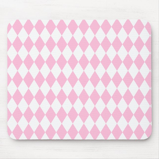 Harlequin Pink and White Mouse Mat (Front)