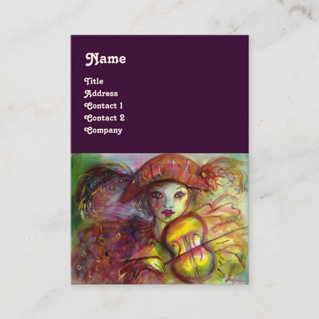 HARLEQUIN , pink red yellow green purple sparkles Business Card (Front)