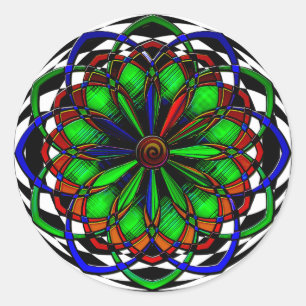 Harlequin Plaid No. 3 (Stickers) Classic Round Sticker