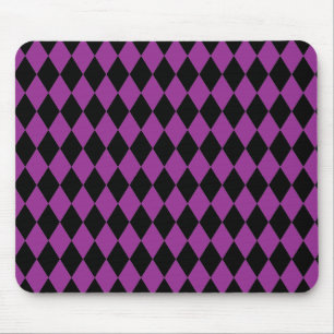 Harlequin Plum and Black Mouse Mat