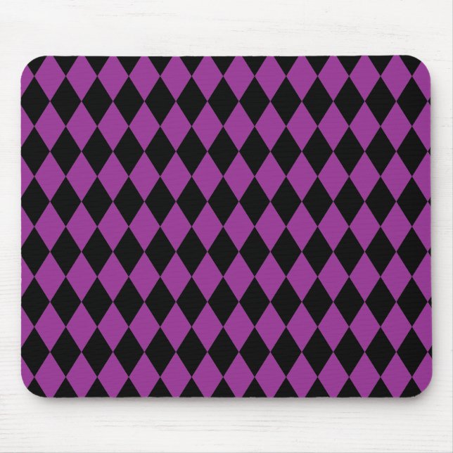 Harlequin Plum and Black Mouse Mat (Front)