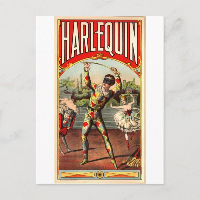 Harlequin Postcard (Front)