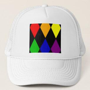 harlequin pride trucker hat