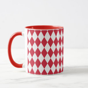 Harlequin Red and White Mug