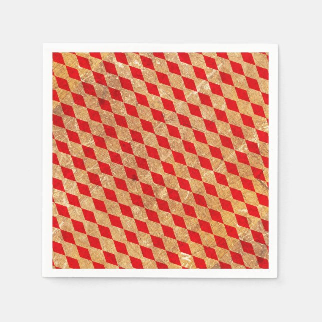 Harlequin Red Vintage Napkin (Front)