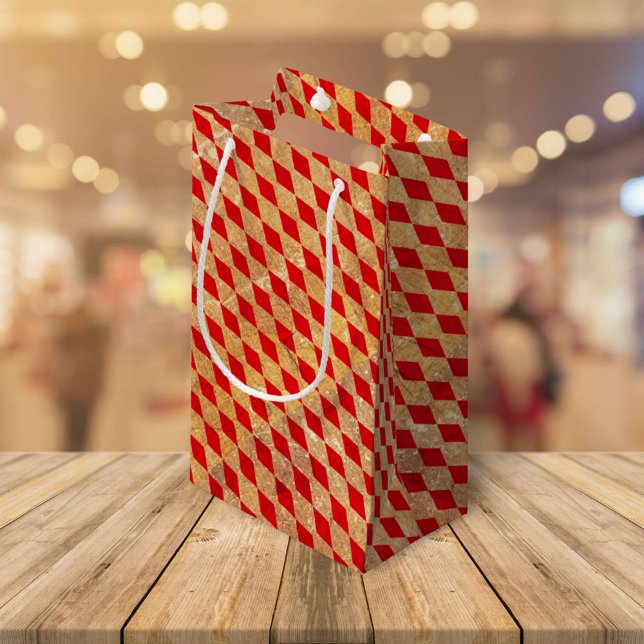 Harlequin Red Vintage Small Gift Bag (Creator Uploaded)