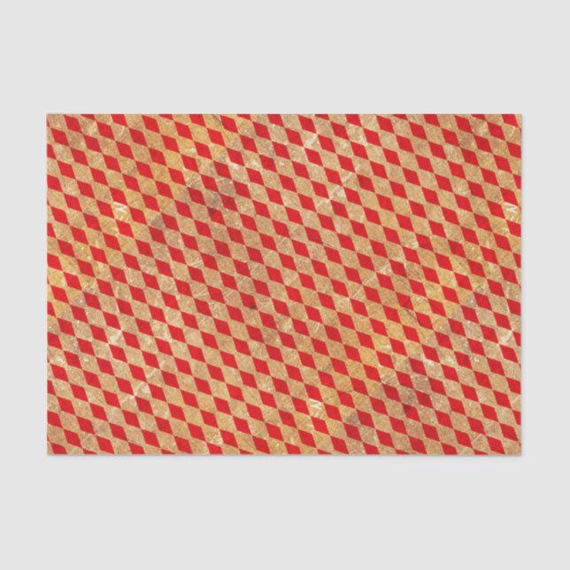 Harlequin Red Vintage Tissue Paper (Front)