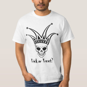 Harlequin Skull Trick or Treat T-Shirt