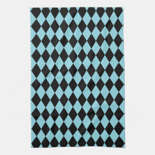 Harlequin Sky and Black Tea Towel