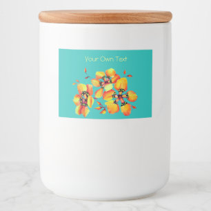 Harlequin Sparaxis Tricolor Watercolor Flowers Food Label