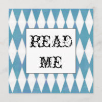 Harlequin Square Alice in Wonderland invitation