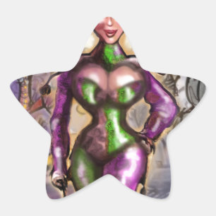 Harlequin Star Sticker