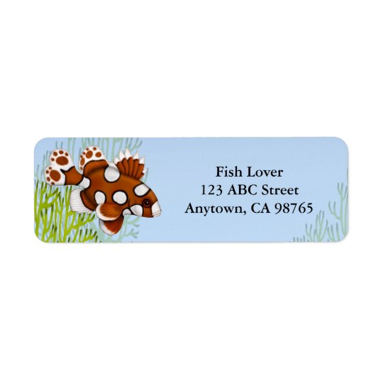 Harlequin Sweetlips Reef Fish Label Return Address Label