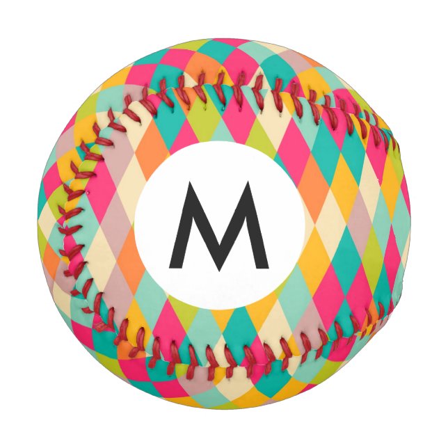 Harlequin vintage pattern baseball (Front Left)