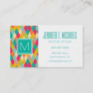 Harlequin vintage pattern business card