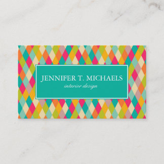 Harlequin vintage pattern business card