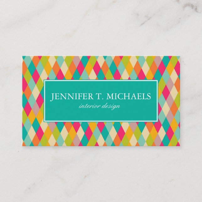 Harlequin vintage pattern business card (Front)
