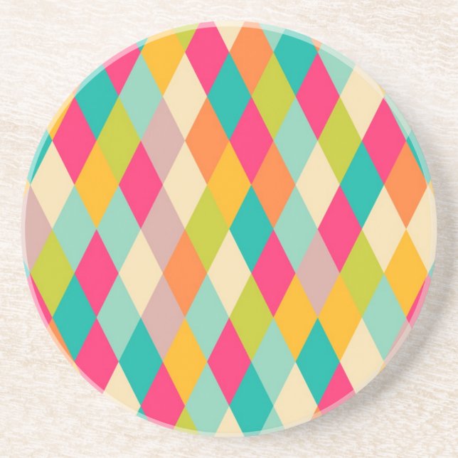 Harlequin vintage pattern coaster (Front)