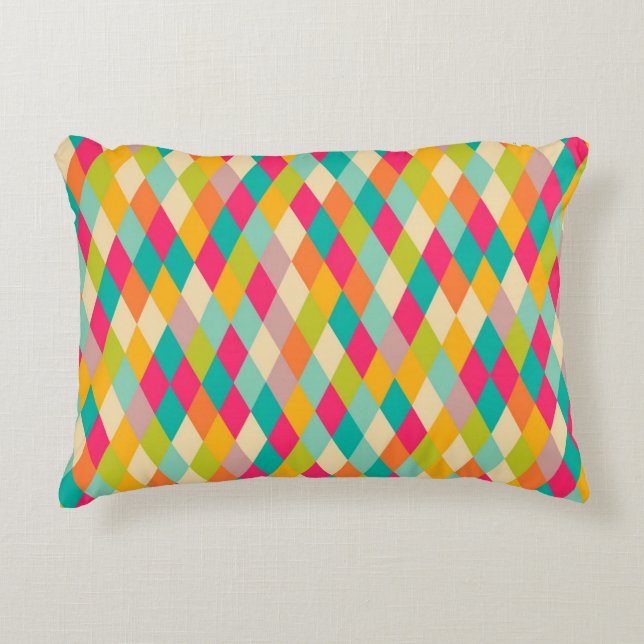 Harlequin vintage pattern decorative cushion (Front)