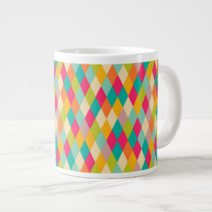 Harlequin vintage pattern large coffee mug