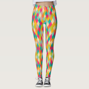 Harlequin vintage pattern leggings