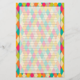 Harlequin vintage pattern stationery