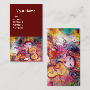 HARLEQUIN VIOLIN PLAYER Music,Decor,Theatre Artist Business Card