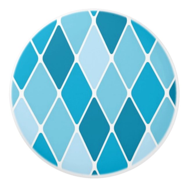 Harlequin winter pattern ceramic knob (Front)