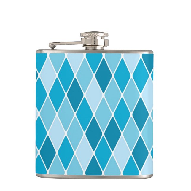 Harlequin winter pattern hip flask (Front)