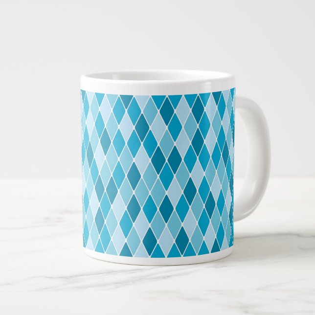 Harlequin winter pattern large coffee mug (Front Right)