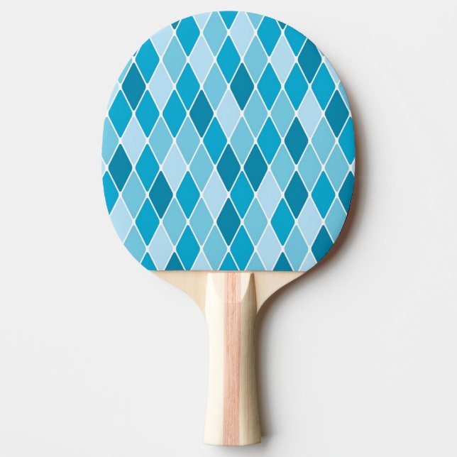 Harlequin winter pattern ping pong paddle (Front)