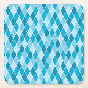 Harlequin winter pattern square paper coaster