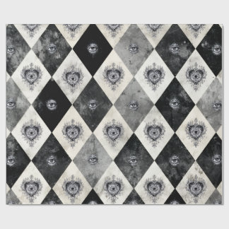 Harlequin with All-Seeing Eyes Wrapping Paper