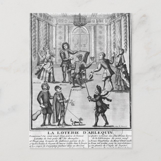 Harlequin's Lottery Postcard (Front)