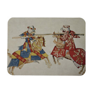 Harley 4205 f.366 Jousting Knights, c.1445 (vellum Magnet