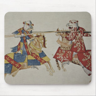 Harley 4205 f.366 Jousting Knights, c.1445 (vellum Mouse Mat