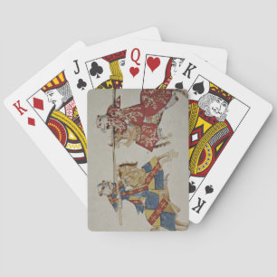 Harley 4205 f.366 Jousting Knights, c.1445 (vellum Playing Cards