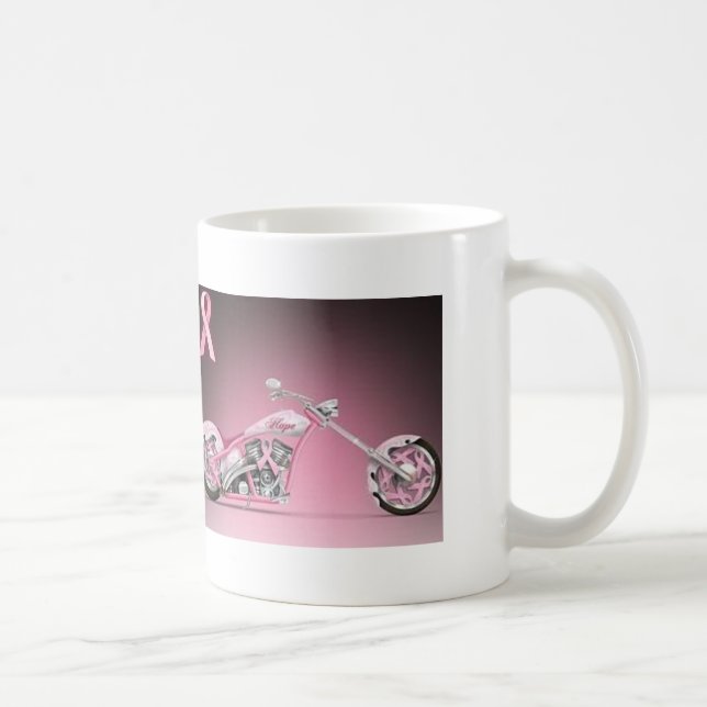 Harley Bike Pink Ribbon Breast Cancer Coffee Mug (Right)