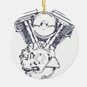 Harley Evolution V-Twin Ceramic Tree Decoration