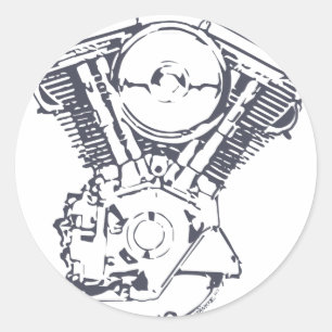 Harley Evolution V-Twin Classic Round Sticker