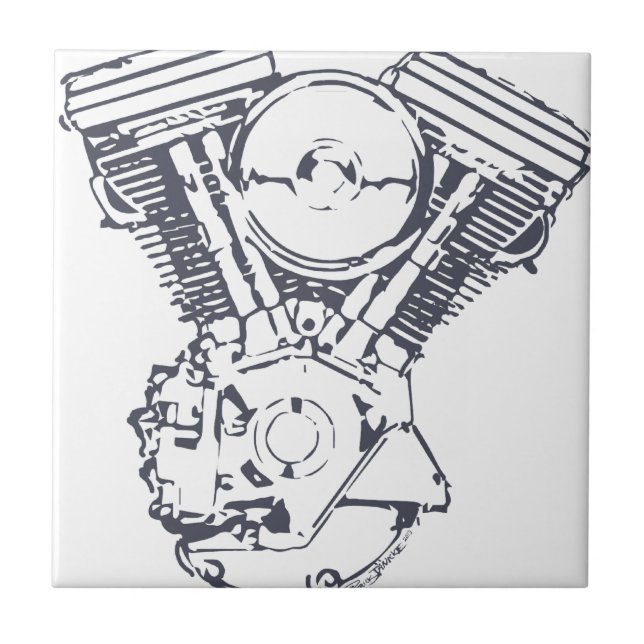 Harley Evolution V-Twin Tile (Front)