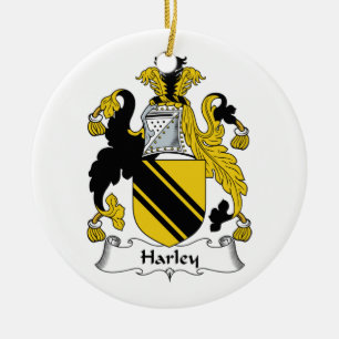 Harley Family Crest Ceramic Tree Decoration