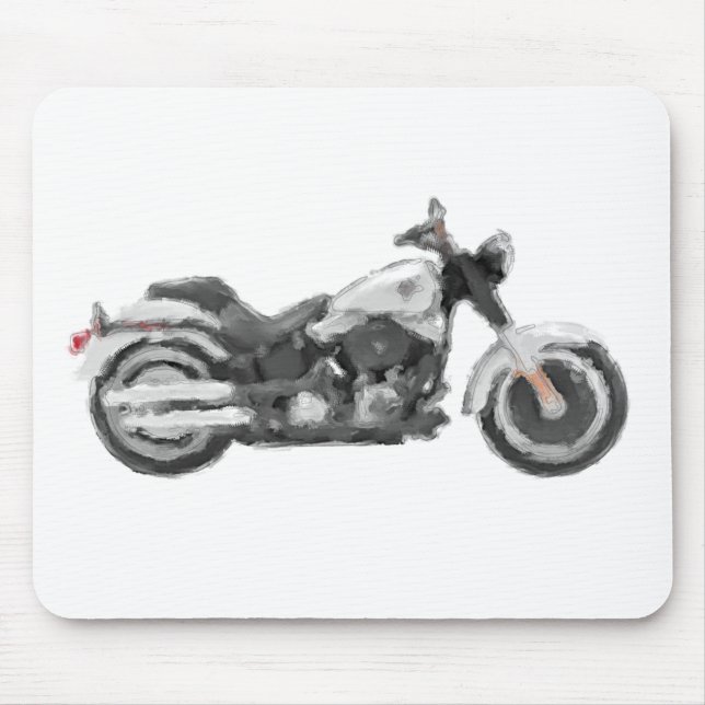 Harley FLSTFB Fat Boy Hand Painted Art Brush Mouse Mat (Front)