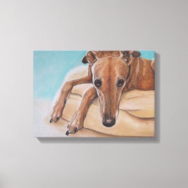 Harley Greyhound Dog Art Print (Front)