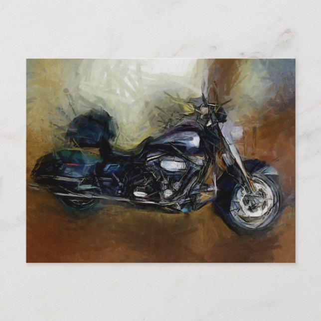 Harley Motorcycle Art Postcard (Front)
