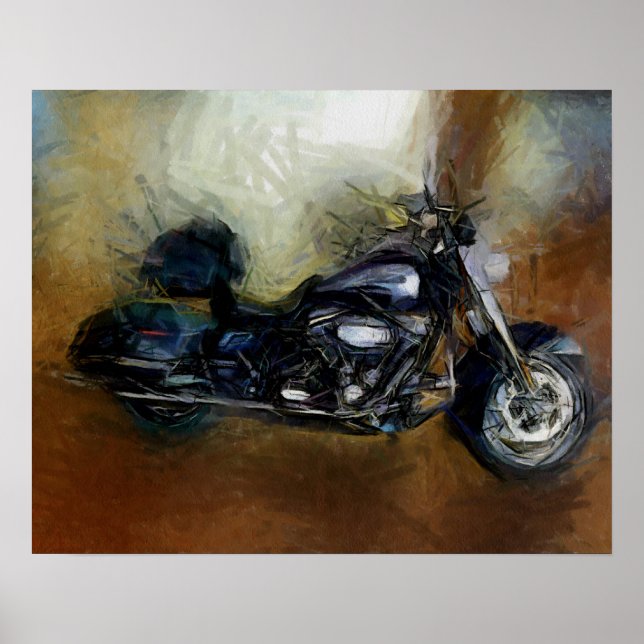 Harley Motorcycle Art Poster (Front)