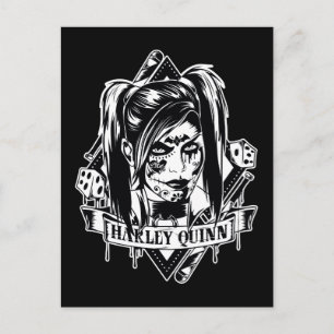 Harley Quinn Badge Postcard