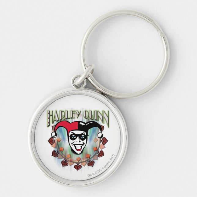Harley Quinn - Face and Logo Key Ring (Front)